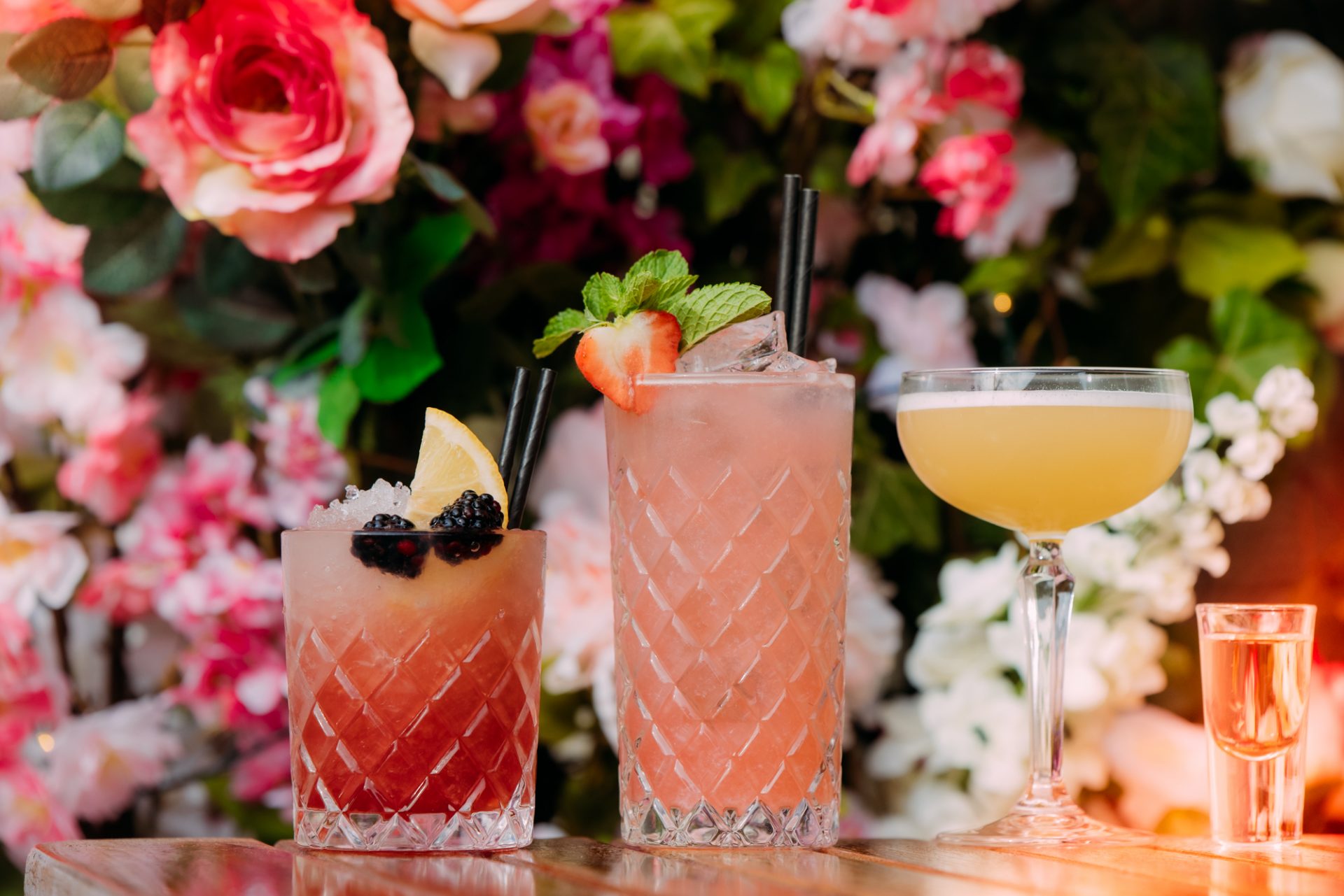 Different Cocktails Pictured at Black Ivy Bar Edinburgh