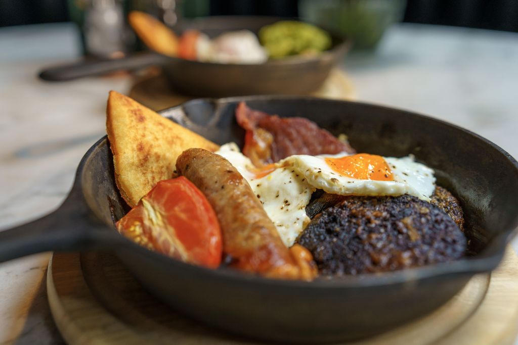 close up of full Scottish breakfast Edinburgh